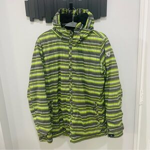 Killtec Striped Green & Brown Waterproof & Windproof  Boys Size 16 Jacket